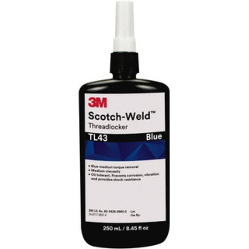 3M 250 mL, Blue, Medium Strength Liquid Threadlocker 24 hr Full Cure Time 7100039221 – 57520827