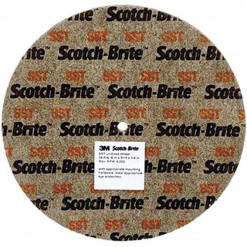 3M 3 Diam, 1/2 Face Width, 3/8 Center Hole, Fine Grade, Aluminum Oxide Deburring Wheel Unitized, Soft Density 3 Grade, 14,100 RPM 7010328887 – 00674200