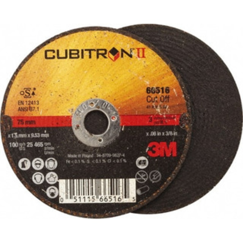 3M 3 x 0.06, 3/8 Hole 36 Grit Ceramic Cutoff Wheel Reinforced, 25,465 Max RPM, Use with Angle Grinders 7000119639 – 81680415