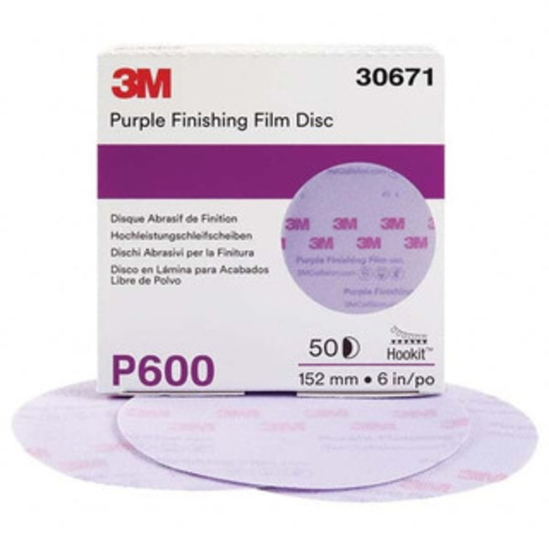 3M Hook & Loop Discs, Abrasive Type: Film Disc, Disc Diameter (Inch): 6, Abrasive Material: Aluminum Oxide, Grit: 600, Series: 260L, Vacuum Holes Included: No 00051131306714 – 35873702