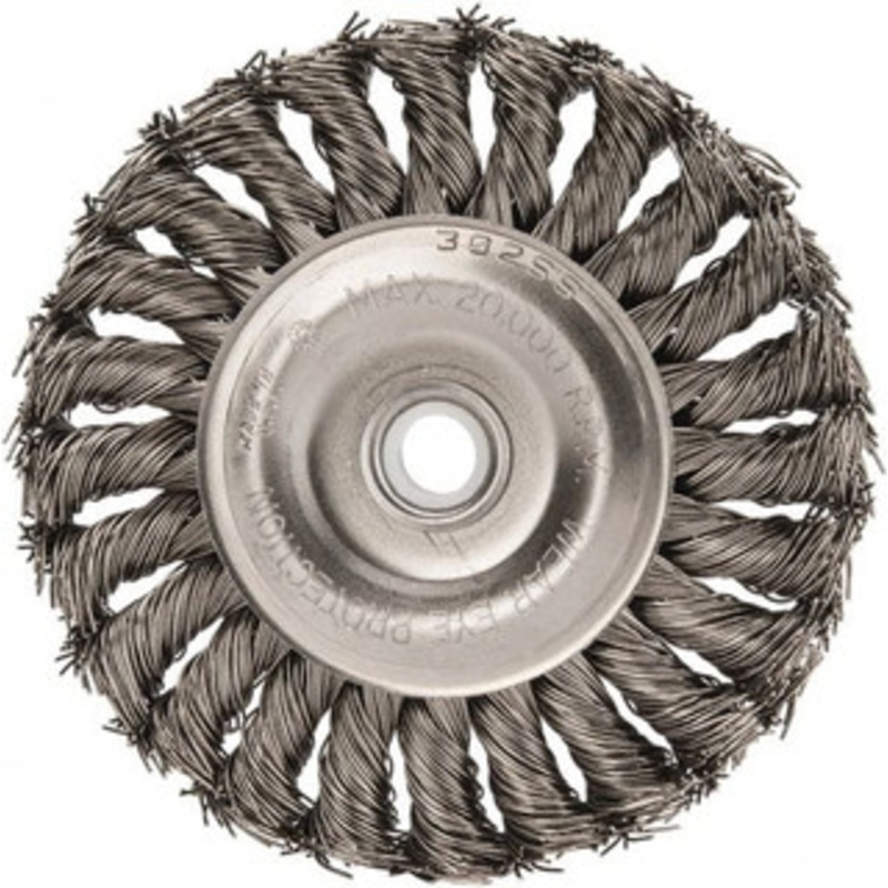Anderson Products 4 OD, 1/2 Arbor Hole, Knotted Stainless Steel Wheel Brush 1/2 Face Width, 1 Trim Length, 0.02 Filament Diam, 20,000 RPM 13643 – 00554527