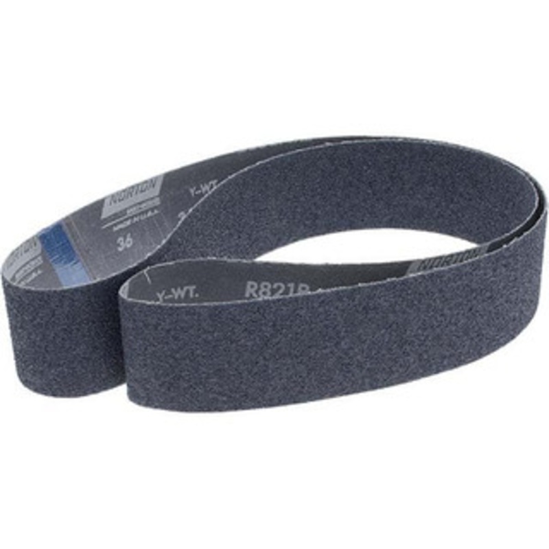 Norton 2-1/2 Wide x 60 OAL, 36 Grit, Zirconia Alumina Abrasive Belt Zirconia Alumina, Very Coarse, Coated, Y Weighted Cloth Backing, Dry, Series R821 78072727235 – 06398747