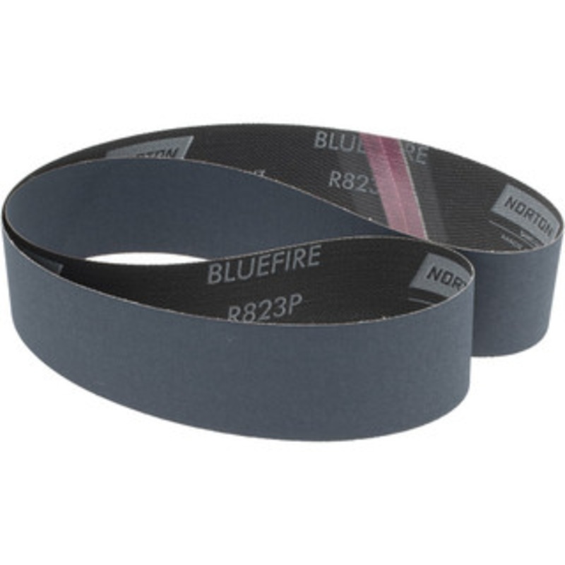 Norton 2 Wide x 48 OAL, 220 Grit, Zirconia Alumina Abrasive Belt Zirconia Alumina, Very Fine, Coated, X Weighted Cloth Backing, Series R823 78072728609 – 95321949