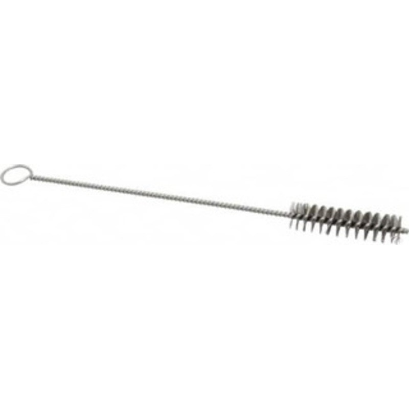 PRO-SOURCE 2 Long x 1/2 Diam Stainless Steel Twisted Wire Bristle Brush Single Spiral, 8 OAL, 0.006 Wire Diam, 0.11 Shank Diam 05068 – 03715893