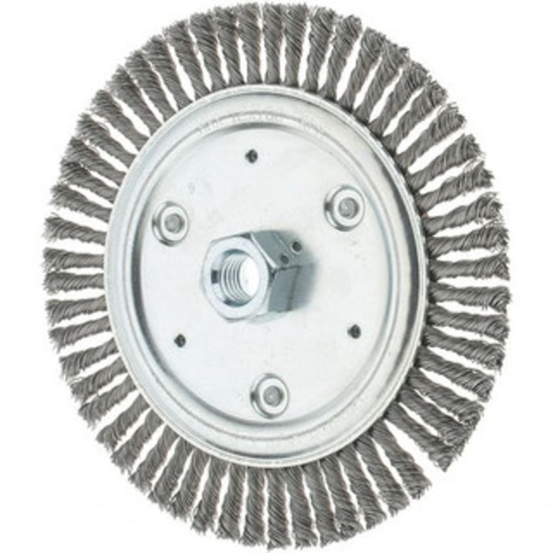 Tru-Maxx 7 OD, 5/8-11 Arbor Hole, Stringer Bead Steel Wheel Brush 3/16 Face Width, 1-1/8 Trim Length, 0.02 Filament Diam, 9,000 RPM 88548 – 32246118
