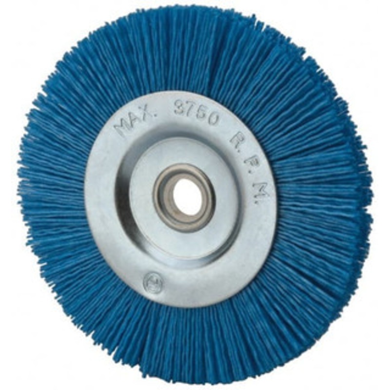 Value Collection 5 OD, 5/8 Shank Diam, 5/8 Arbor Hole, Crimped Nylon Wheel Brush 5/16 Face Width, 5/16 Trim Length, 3,750 RPM 3512516555-1 – 82410366