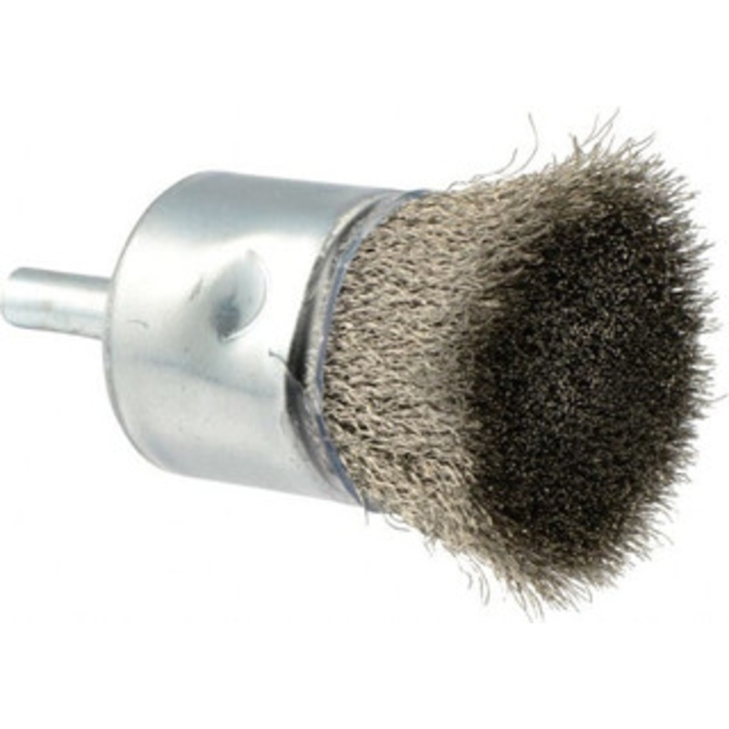 Weiler Abrasives 1 Diam Stainless Steel Crimped End Brush 7/8 Trim Length, 1/4 Shank Diam, 22,000 Max RPM 11016 – 75846782
