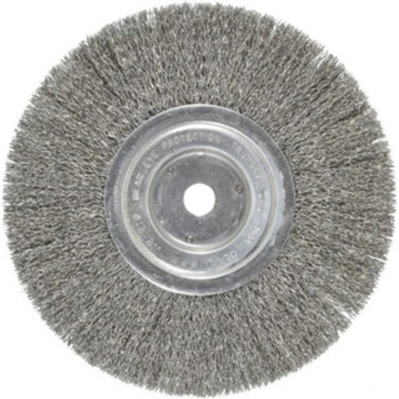 Weiler Abrasives 8 OD, 5/8 Arbor Hole, Crimped Steel Wheel Brush 1/2 Face Width, 2-1/16 Trim Length, 0.014 Filament Diam, 6,000 RPM 01175 – 75843482