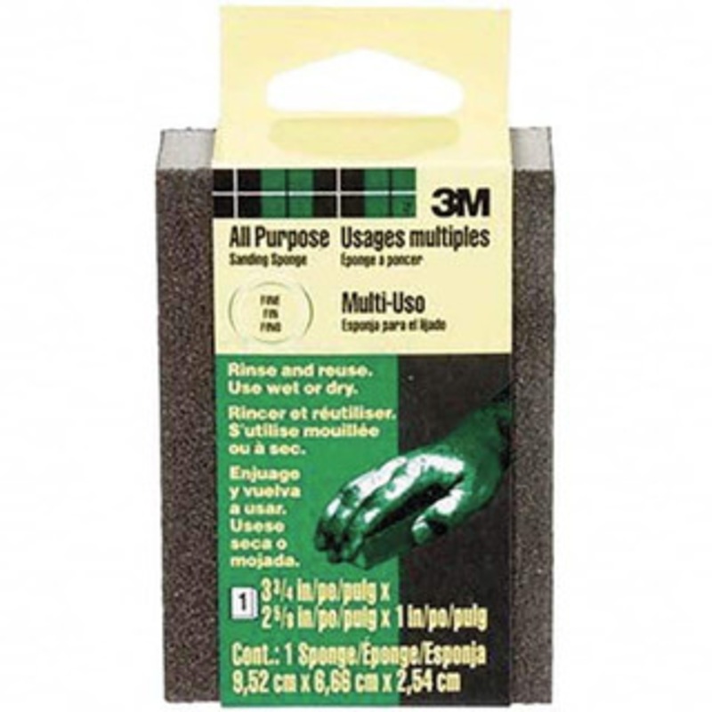 3M 2-5/8 Wide x 3-3/4 Long, Fine Grade Sanding Sponge 1 Thick 00051115004094 – 03346509