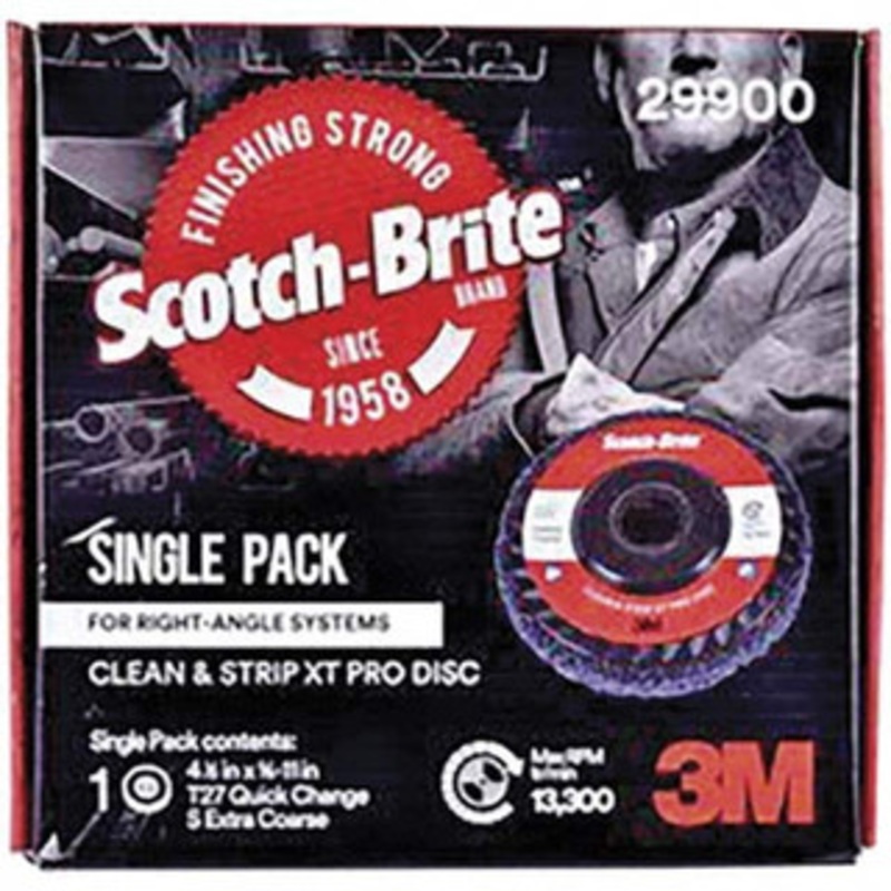 3M 4-1/2 Extra Coarse Grade Silicon Carbide Deburring Disc 5/8-11 Threaded Center Hole, Quick Change Connection, Purple, 13,300 Max RPM 7100175252 – 11030111