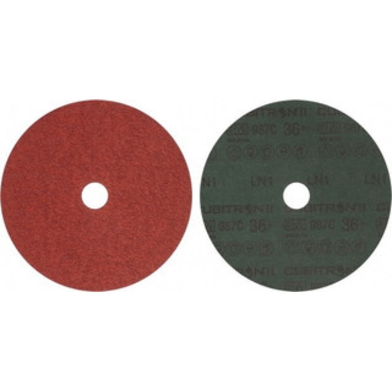 3M 7 Diam, 7/8 Hole, 36 Grit Ceramic Fiber Disc Very Coarse, 8,600 Max RPM, Series 987C 7000119177 – 00882480
