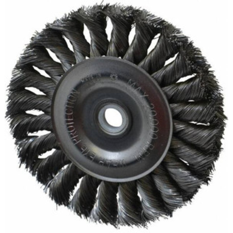 Anderson Products 4 OD, 1/2 Arbor Hole, Knotted Steel Wheel Brush 1/2 Face Width, 7/8 Trim Length, 0.0118 Filament Diam, 20,000 RPM 13573 – 00357897