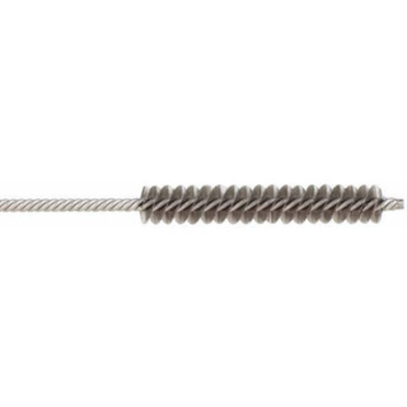 Made in USA 1/4 Diam Helical Stainless Steel Tube Brush Double Spiral, 0.005 Filament Diam, 1-1/2 Brush Length, 4 OAL, 0.091 Diam Stainless Steel Shank 09-220435 – 03715042