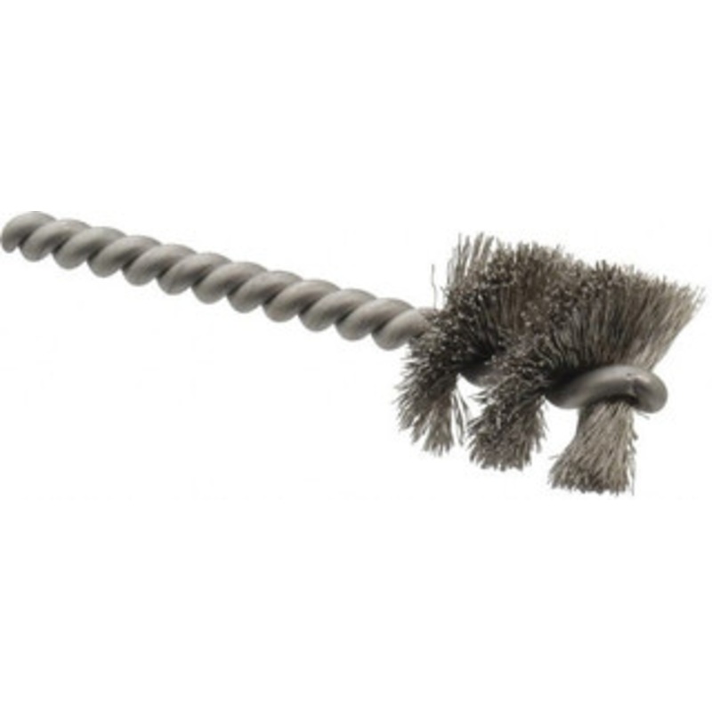 Made in USA 1 Diam Helical Stainless Steel Tube Brush 0.008 Filament Diam, 1 Brush Length, 3-1/2 OAL, 0.248 Diam Stainless Steel Shank 09-401628 – 03715349
