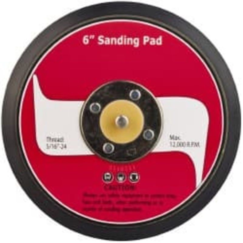 PRO-SOURCE 6 Diam Hook & Loop Disc Backing Pad 5/16 Shank Diam, 12,000 RPM 5590003511PRO – 63471650