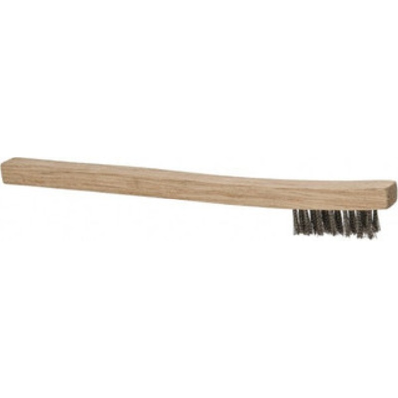 Value Collection 3 Rows x 7 Columns Stainless Steel Platers Hand Brush 7-3/4 OAL, 1/2 Trim Length, Wood Curved Handle CBR0221 – 00358804
