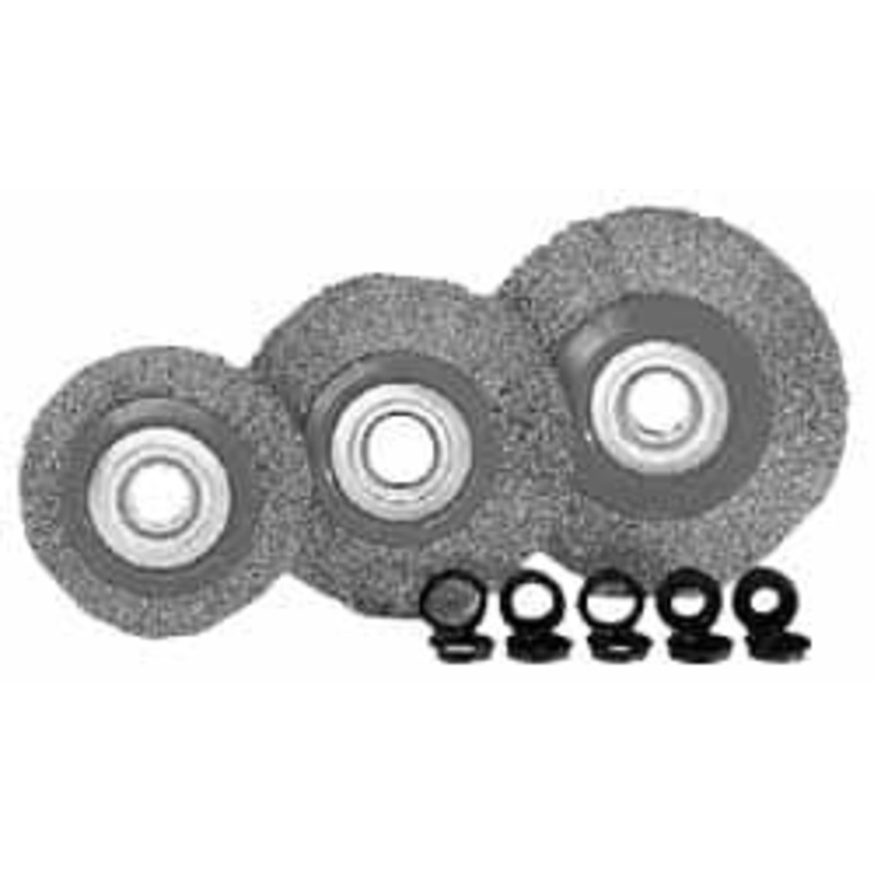 Value Collection 4 OD, 3/4 Arbor Hole, Crimped Brass-Coated Steel Wheel Brush 3/4 Face Width, 11/16 Trim Length, 0.007 Filament Diam, 8,000 RPM S04064879 – 04064879