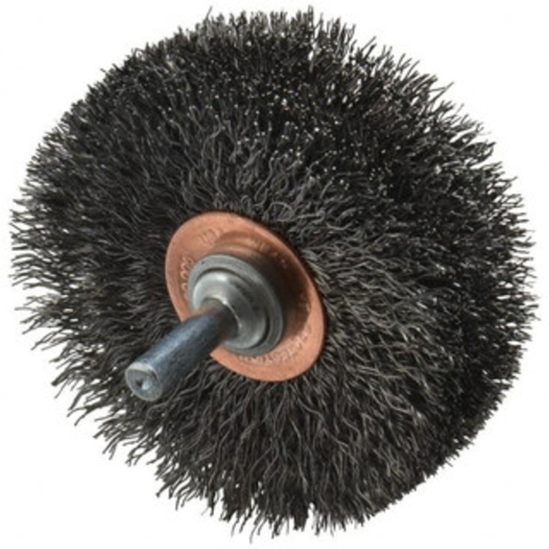Weiler Abrasives 3 OD, 1/4 Shank Diam, Crimped Steel Wheel Brush 1 Face Width, 15/16 Trim Length, 0.0118 Filament Diam, 20,000 RPM 17622 – 75849968