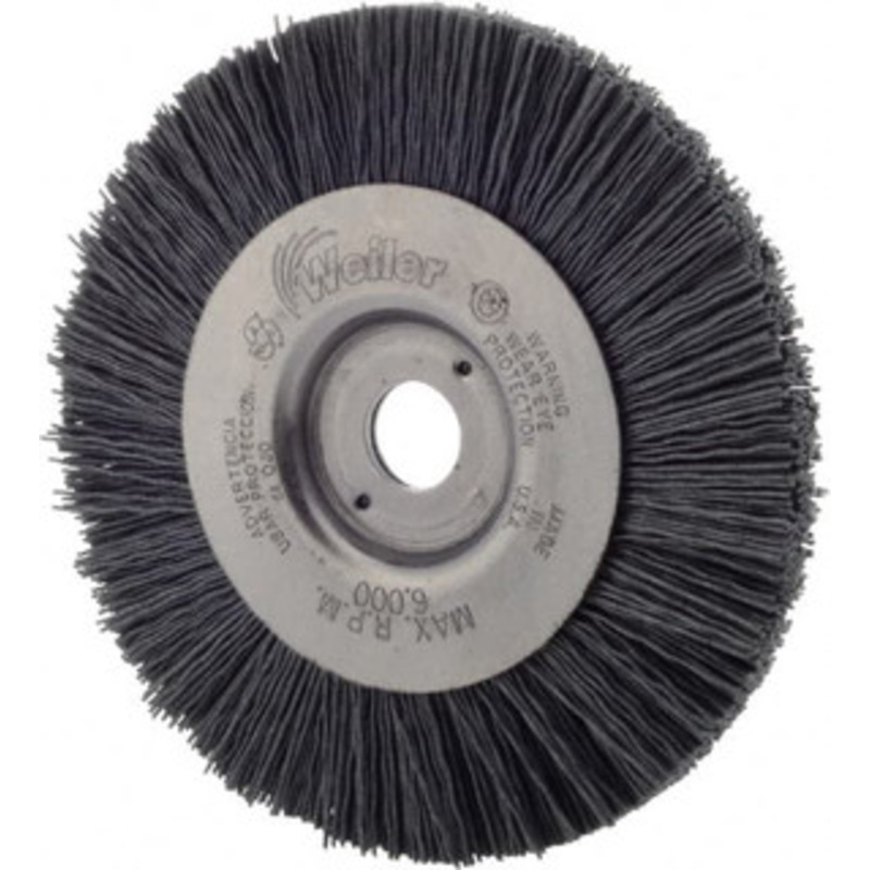 Weiler Abrasives 4 OD, 1/2 Arbor Hole, Nylon Wheel Brush 1/2 Face Width, 7/8 Trim Length, 0.022 Filament Diam, 6,000 RPM 31104 – 75852830