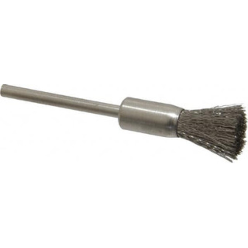 Weiler Abrasives 5/16 Diam Stainless Steel Crimped End Brush 9/16 Trim Length, 1/8 Shank Diam, 25,000 Max RPM 98447 – 75852418