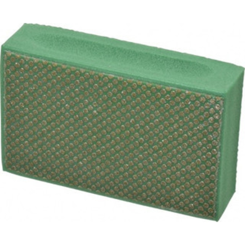 3M Medium Grade, 250 Grit, Diamond Hand Pad Green, 2-1/4 Wide x 3-3/4 Long, Coated 7000045664 – 01054659