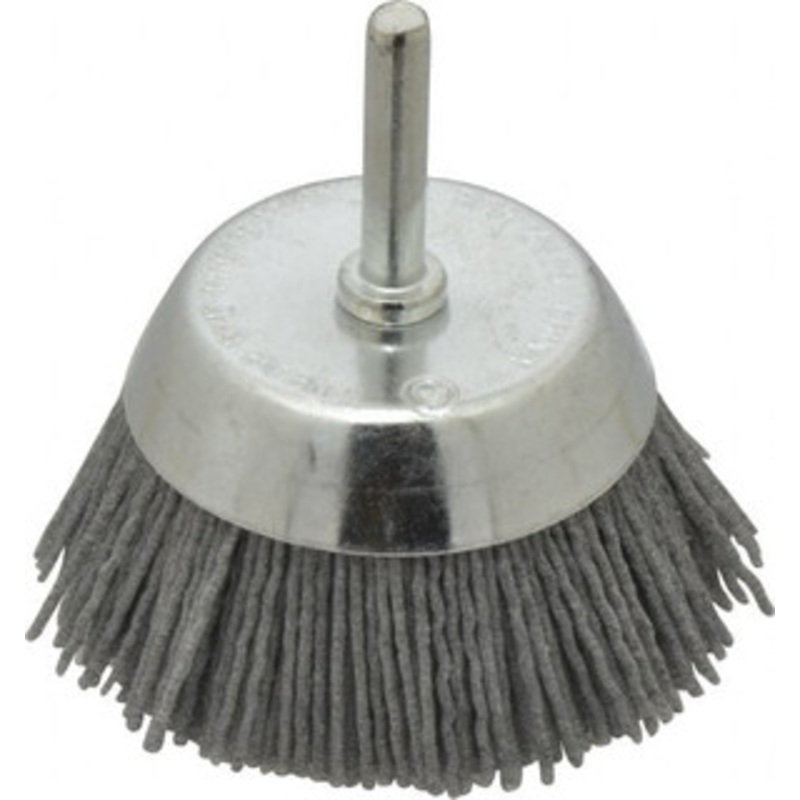 Dico 2-1/2 Diam 1/4 Shank Nylon Fill Cup Brush Aluminum Oxide Abrasive, 0.05 Wire Diam 505774(GRAY) – 00549188