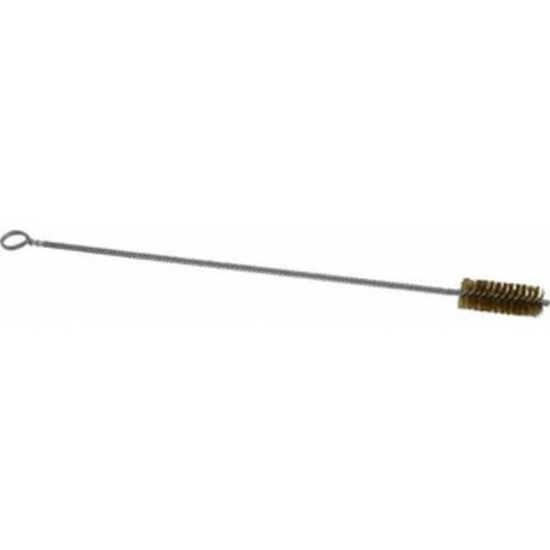 Made in USA 2-1/2 Long x 1 Diam Brass Twisted Wire Bristle Brush Double Spiral, 18 OAL, 0.006 Wire Diam, 0.235 Shank Diam 09-231618 – 03716776