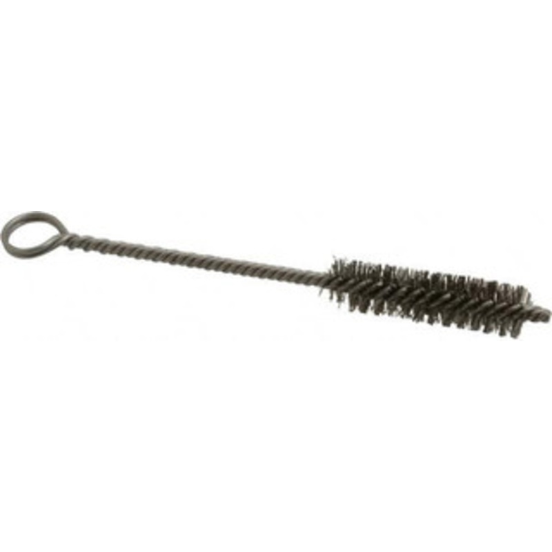 Made in USA 2 Long x 1/2 Diam Stainless Steel Twisted Wire Bristle Brush Double Spiral, 5-1/2 OAL, 0.006 Wire Diam, 0.11 Shank Diam 09-420805 – 03716404