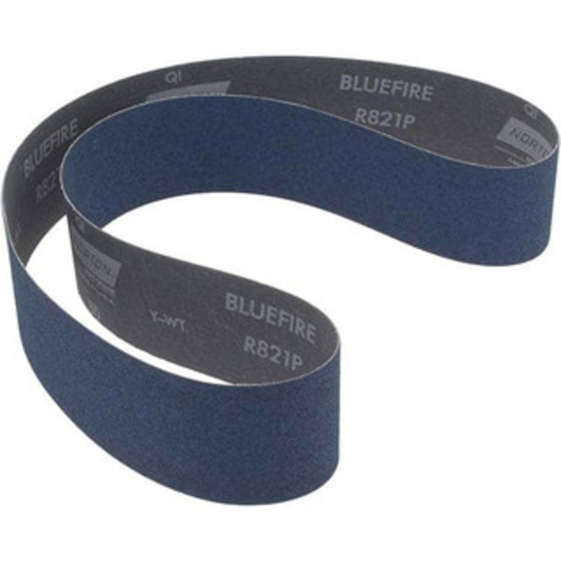 Norton 2-1/2 Wide x 48 OAL, 80 Grit, Zirconia Alumina Abrasive Belt Zirconia Alumina, Medium, Coated, Y Weighted Cloth Backing, Series R821 78072727211 – 75871483