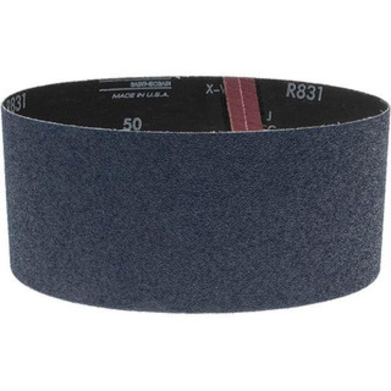 Norton 4 Wide x 24 OAL, 50 Grit, Zirconia Alumina Abrasive Belt Zirconia Alumina, Coarse, Coated, Y Weighted Cloth Backing, Series 3X 07660749277 – 03061892