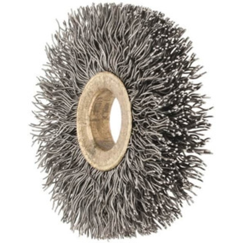 Osborn 2 OD, 1/2 Arbor Hole, Crimped Steel Wheel Brush 1/4 Face Width, 1/2 Trim Length, 0.014 Filament Diam, 20,000 RPM 0001103400 – 41858762