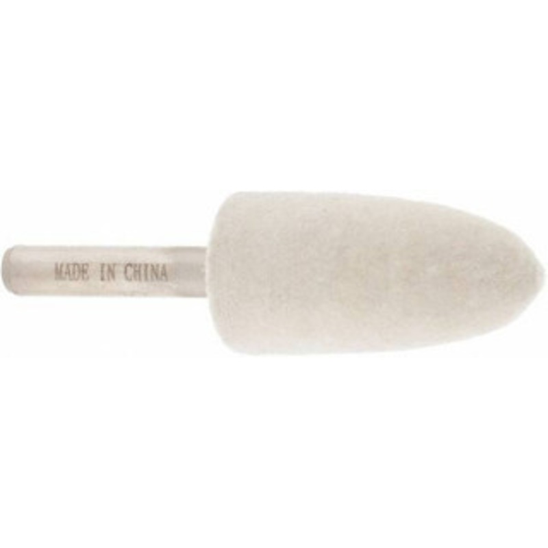 Value Collection 3/4 Diam 1/4 Shank Diam Rock Hard Density Bullet Shaped Mounted Bob 1-1/2 Head Length, 2 Shank Length, Wool Felt 516164 – 91068098