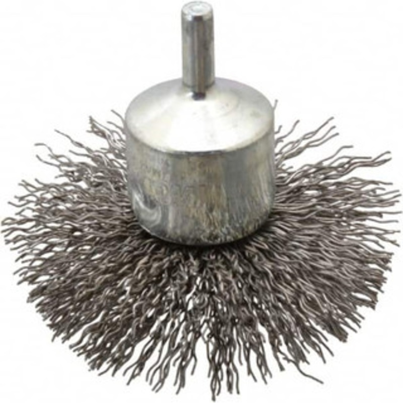 Weiler Abrasives 3 Diam Steel Flared Crimped End Brush 1/4 Shank Diam, 16,000 Max RPM 10073 – 75846501