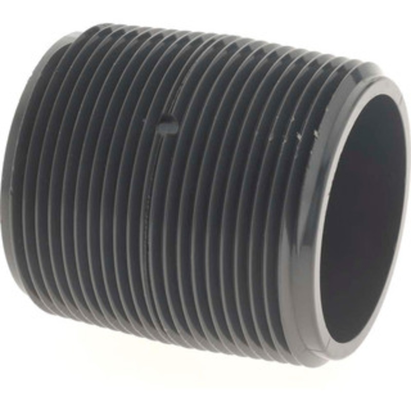Value Collection 1-1/2 Pipe, 2 Long PVC Threaded Plastic Pipe Nipple Schedule 80, Gray 886-020 – 37004850