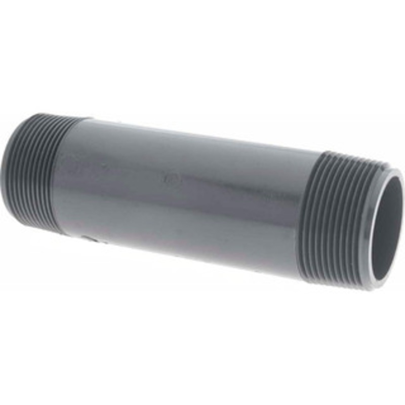 Value Collection 1-1/2 Pipe, 6 Long PVC Threaded Plastic Pipe Nipple Schedule 80, Gray 886-060 – 37004934