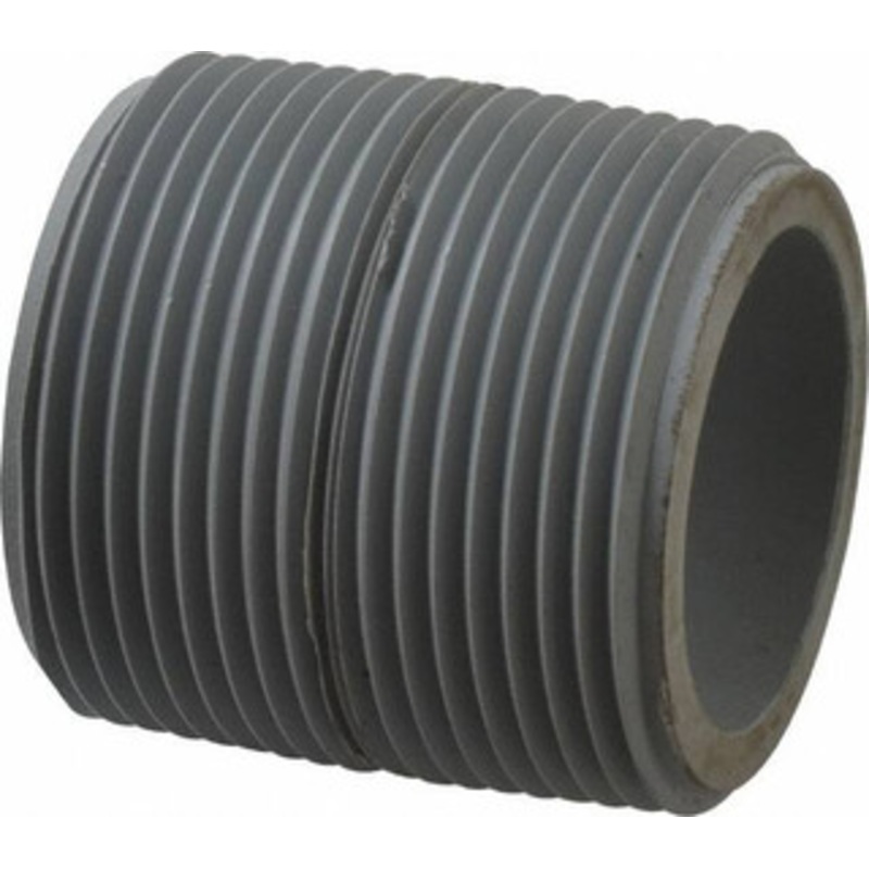 Value Collection 1-1/4 Pipe, 1-5/8 Long CPVC Threaded Plastic Pipe Nipple Schedule 80, Gray 885-005C – 37005345