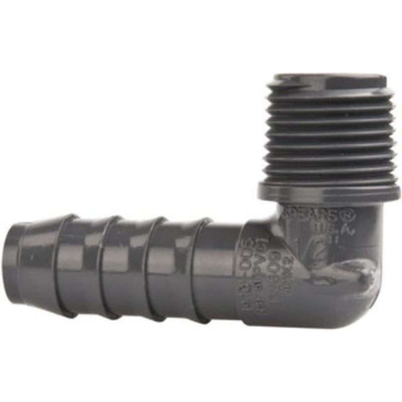 Value Collection 1/2 Barb, 1/2 MIPT, Multiple Barbed Tube Elbow PVC, Male 1413-005 – 85342624