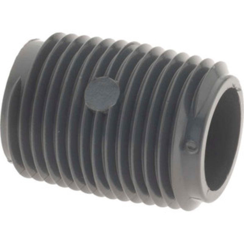Value Collection 1/2 Pipe, 1-1/8 Long PVC Threaded Plastic Pipe Nipple Schedule 80, Gray 882-005 – 37004439