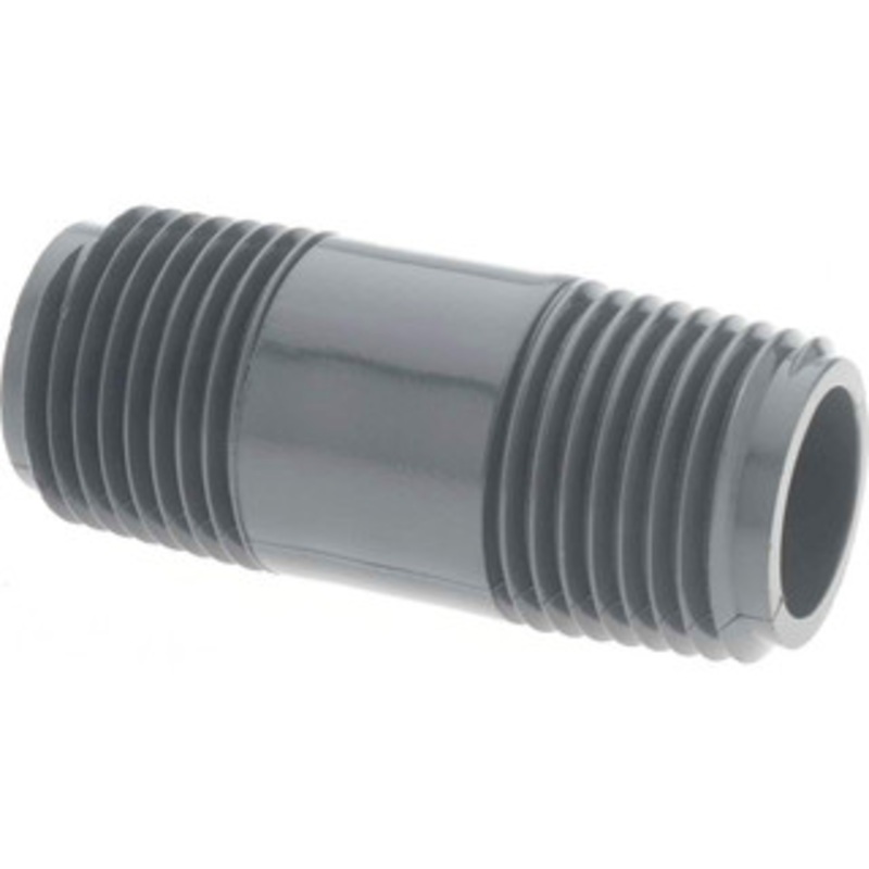 Value Collection 1/2 Pipe, 2 Long PVC Threaded Plastic Pipe Nipple Schedule 80, Gray 882-020 – 37004454