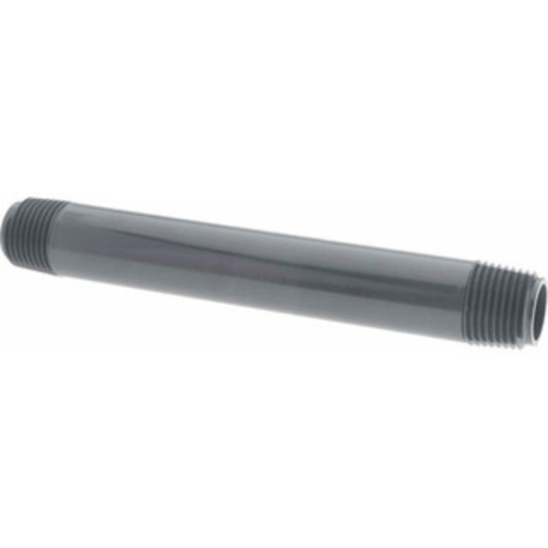 Value Collection 1/2 Pipe, 6 Long PVC Threaded Plastic Pipe Nipple Schedule 80, Gray 882-060 – 37004538