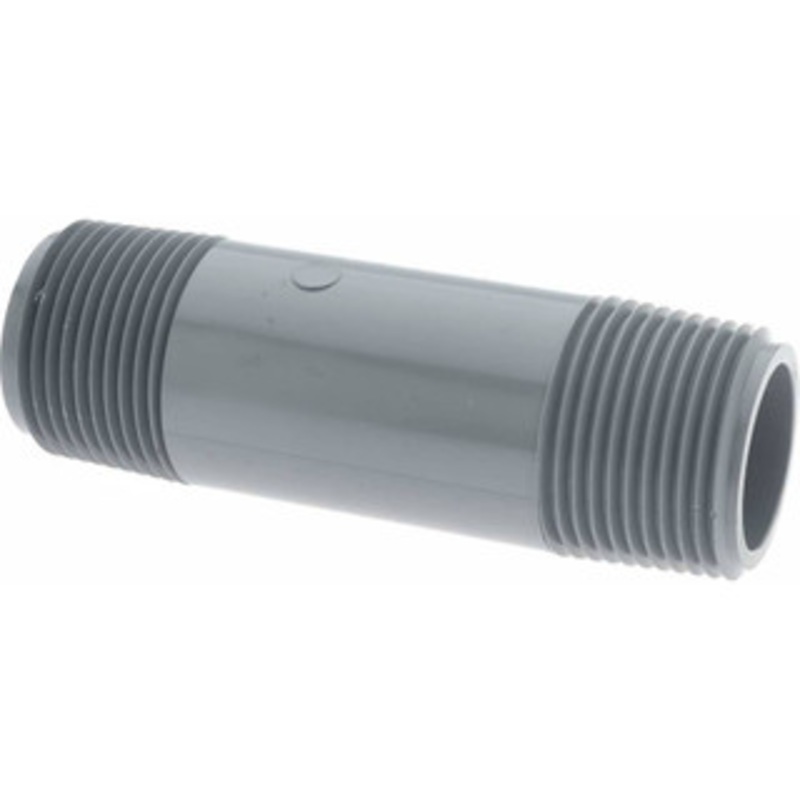 Value Collection 1 Pipe, 4 Long CPVC Threaded Plastic Pipe Nipple Schedule 80, Gray 884-040C – 37005329