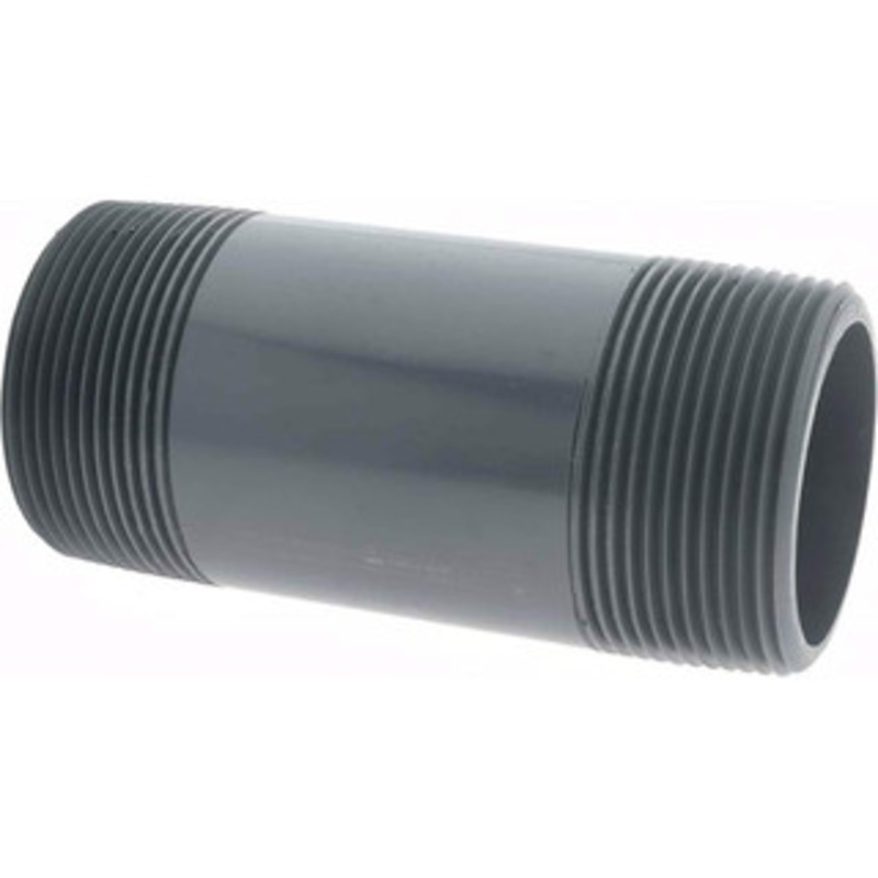 Value Collection 2-1/2 Pipe, 6 Long PVC Threaded Plastic Pipe Nipple Schedule 80, Gray 888-060 – 37005071
