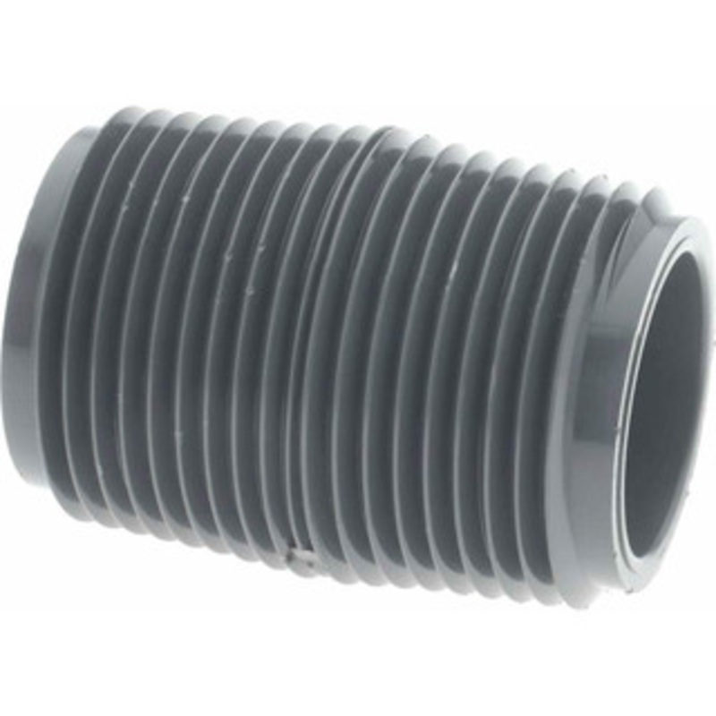 Value Collection 3/4 Pipe, 1-1/2 Long PVC Threaded Plastic Pipe Nipple Schedule 80, Gray 883-015 – 37004553