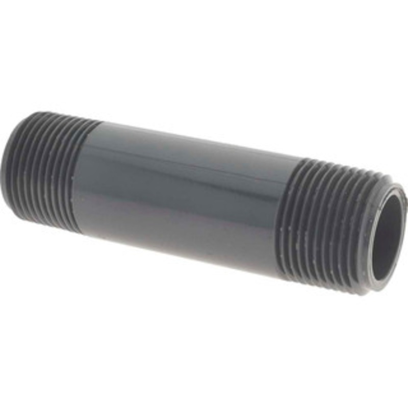 Value Collection 3/4 Pipe, 3-1/2 Long PVC Threaded Plastic Pipe Nipple Schedule 80, Gray 883-035 – 37004595