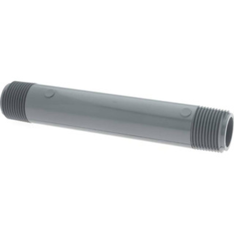 Value Collection 3/4 Pipe, 6 Long CPVC Threaded Plastic Pipe Nipple Schedule 80, Gray 883-060C – 37005287