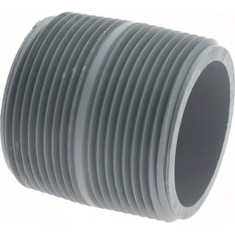 Value Collection 1-1/2 Pipe, 1-3/4 Long CPVC Threaded Plastic Pipe Nipple Schedule 80, Gray 886-005C – 37005394