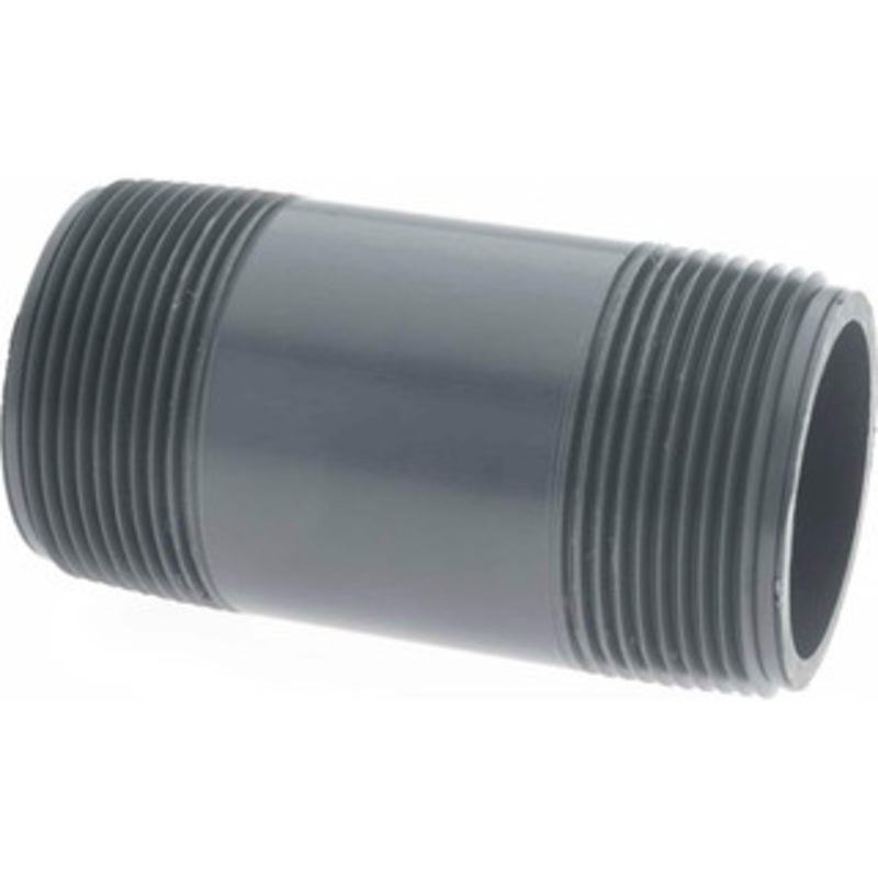 Value Collection 1-1/2 Pipe, 3-1/2 Long PVC Threaded Plastic Pipe Nipple Schedule 80, Gray 886-035 – 37004884