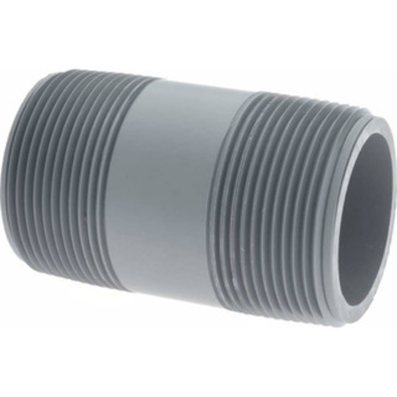 Value Collection 1-1/2 Pipe, 3 Long CPVC Threaded Plastic Pipe Nipple Schedule 80, Gray 886-030C – 37005410