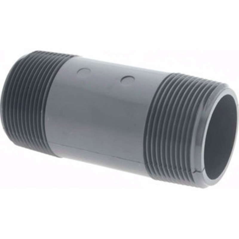 Value Collection 1-1/2 Pipe, 4 Long PVC Threaded Plastic Pipe Nipple Schedule 80, Gray 886-040 – 37004892