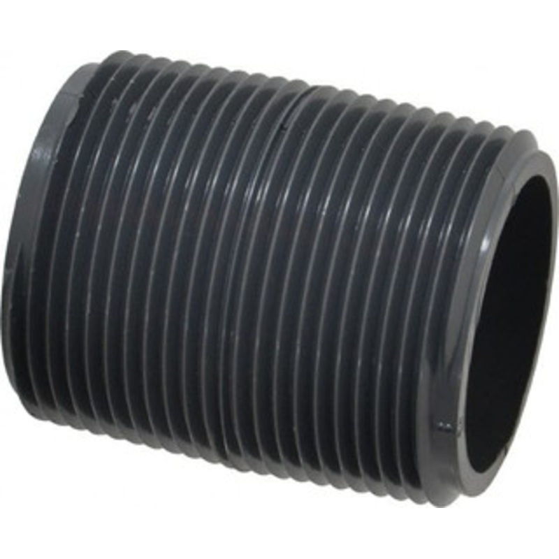 Value Collection 1-1/4 Pipe, 2 Long PVC Threaded Plastic Pipe Nipple Schedule 80, Gray 885-020 – 37004769
